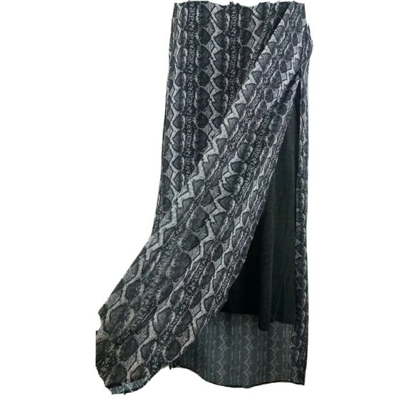 Rachel Roy Reptile Print Dress Tunic Small Chiffon Hi-Low Boho Casual Beach Trav - Picture 3 of 12